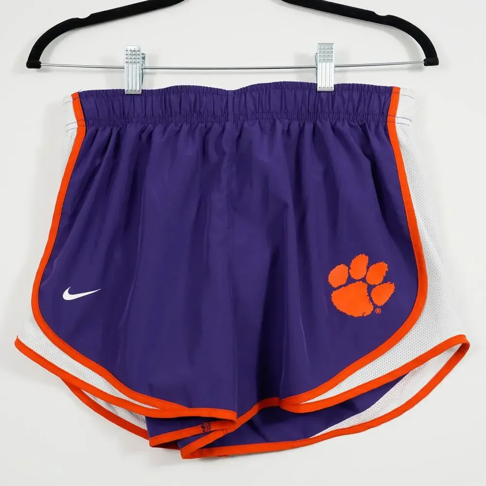 Nike Clemson Tigers Tempo Performance Shorts Purple Womens M